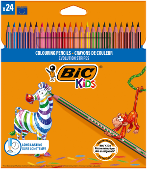 BIC Kids Evolution Colouring Pencils Stripes Set of 24