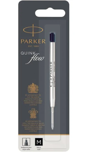 Parker Quinkflow Ballpoint Pen Refill Medium Black 0.7mm