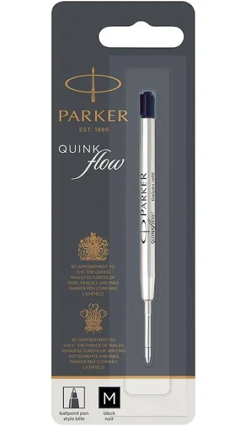 Parker Quinkflow Ballpoint Pen Refill Medium Black 0.7mm