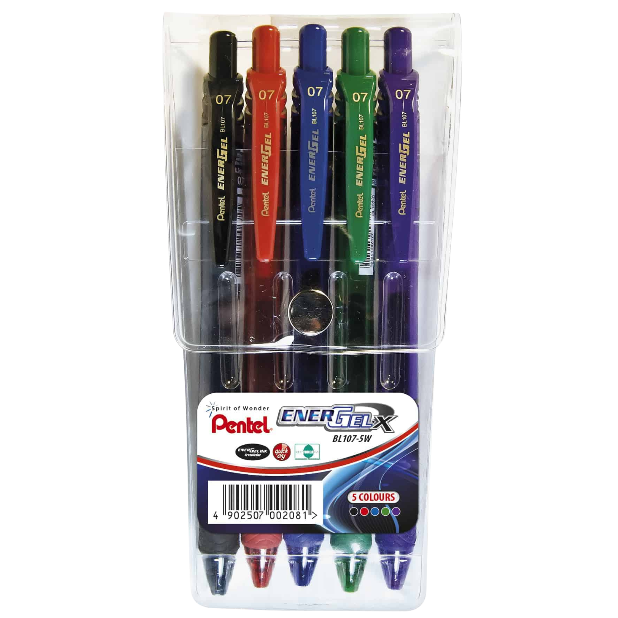Pentel Energel-X Pens Wallet of 5