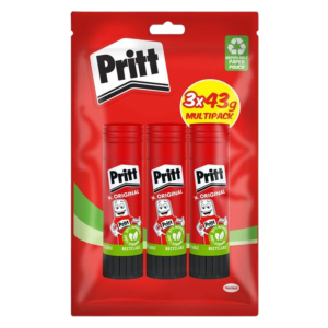 Pritt Glue Stick 43g Pack of 3