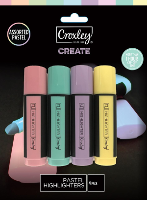 Croxley Create Highlighters Pastel Set of 4