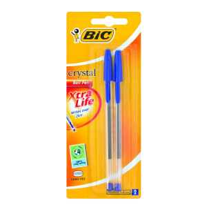 BIC Crystal Pen Xtra Life 2Up Blue 1,0mm