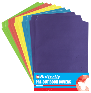 Butterfly Pre-Cut Book Covers Bright A4 Set of 10