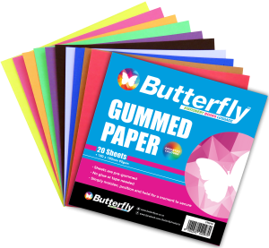 Butterfly Gummed Paper 150mmx150mm 20 Sheet