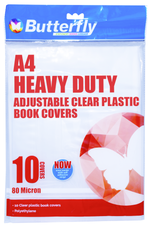 Butterfly Adjustable Book Covers 80mic A4 Pack of 10