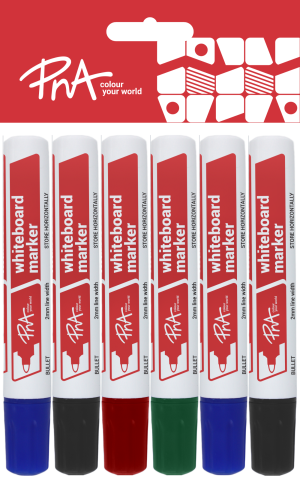 PNA Whiteboard Markers Bullet Tip Set of 6