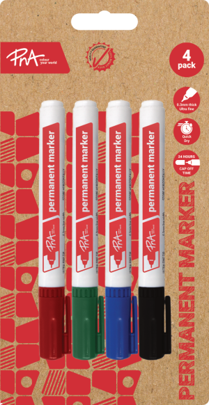 PNA Permanent Markers Ultra Fine Tip Set of 4