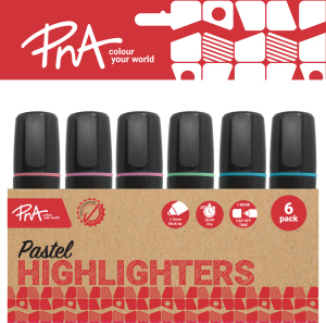 PNA Pastel Highlighters Wallet of 6