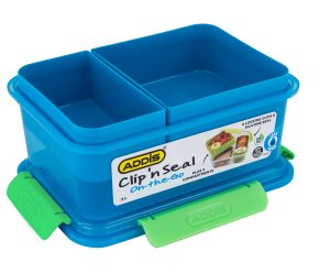 Addis Clip N Seal Lunch Box Multi Comp Blue 2L
