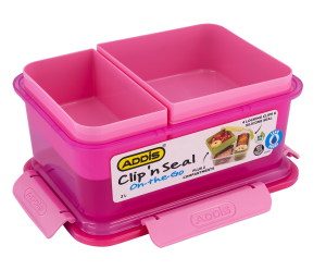 Addis Clip N Seal Lunch Box Multi Comp Pink 2L