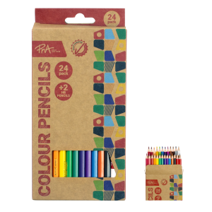 PNA Colouring Pencils Wood Free School Set of 24+2 HB