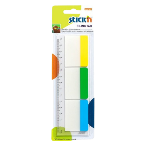 Stick'n Filing Tabs Repositionable Solid Set of 3 (30 Tabs)