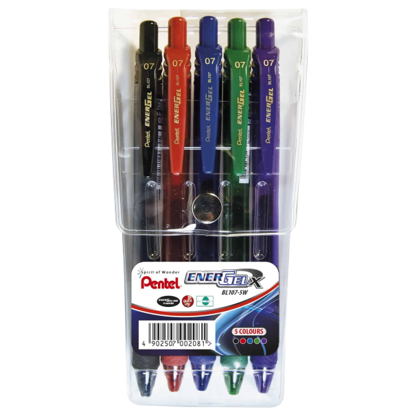 Pentel Energel-X Pens Wallet of 5