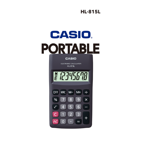 Casio Hl-815L-BK-W-DP Calculator Black Box