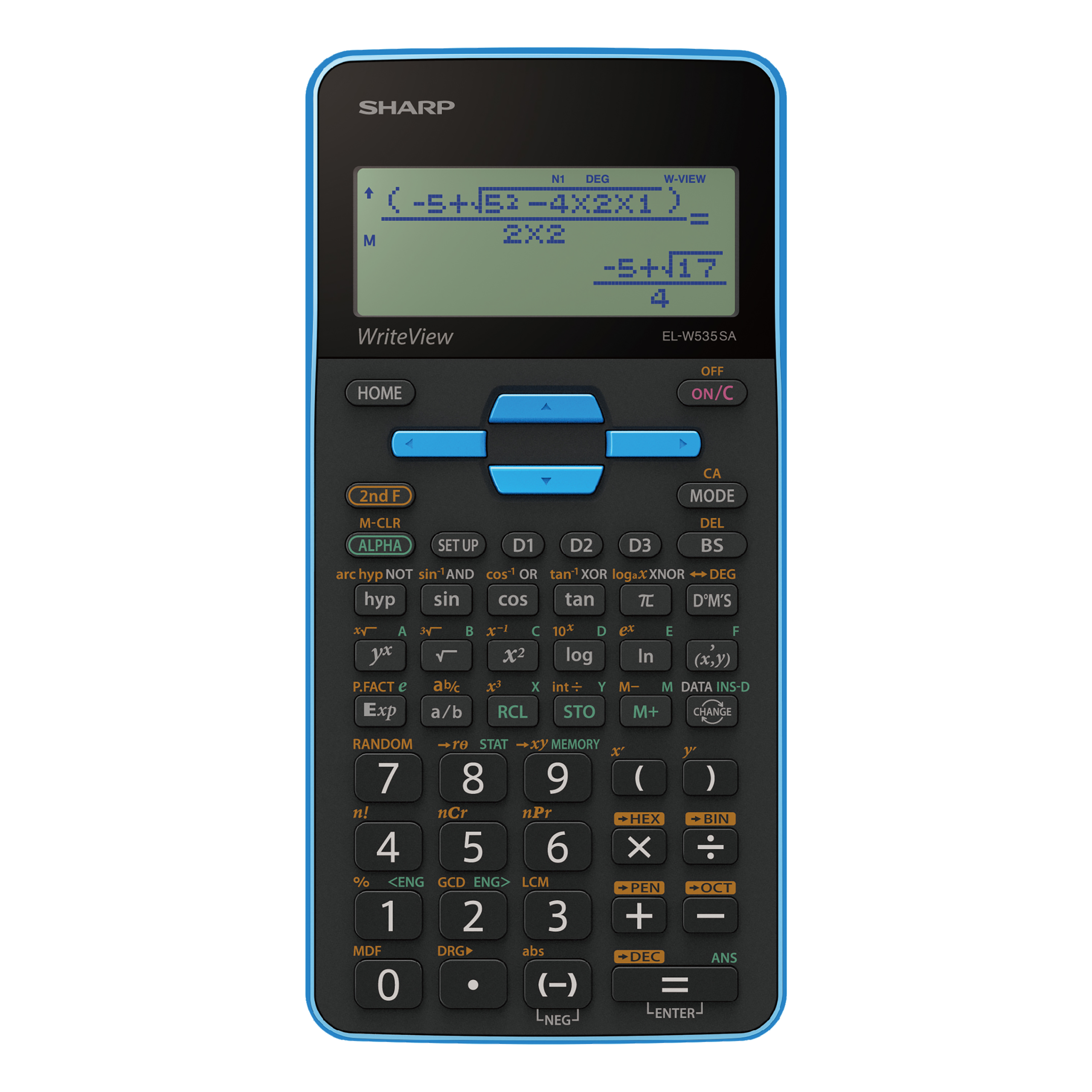 Sharp EL-535 Scientific Calculator 422 Functions Blue