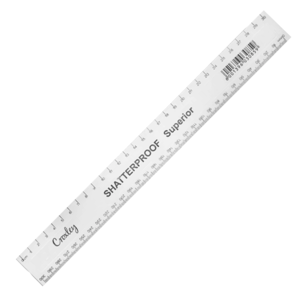Croxley Shatterproof Ruler Clear 30cm