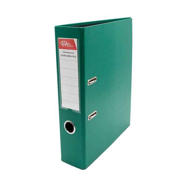PNA Lever Arch File Alpha Green A4 75mm PP