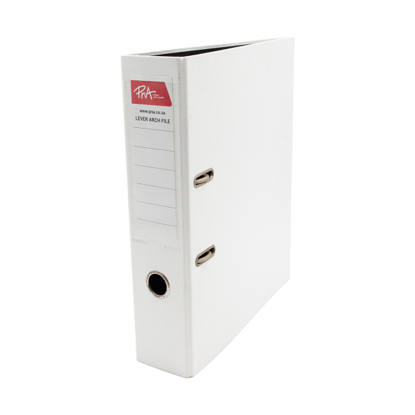 PNA Lever Arch File Alpha White A4 75mm PP