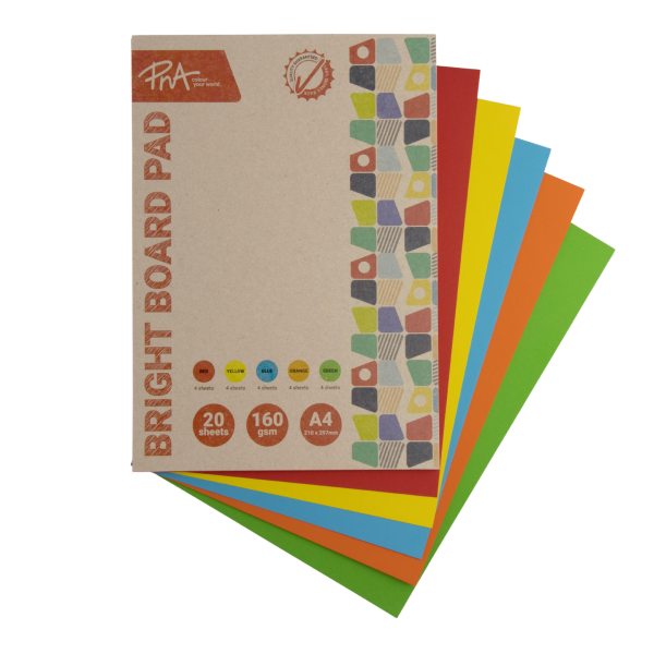 PNA Bright Board Pads Assorted A4 20 Sheet