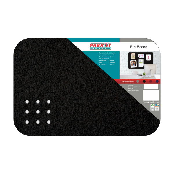 Parrot Pin Board Adhesive Black 600mmx450mm