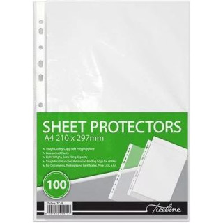 Treeline Filing Pockets PP L/Duty A4 Pack of 100 40mic