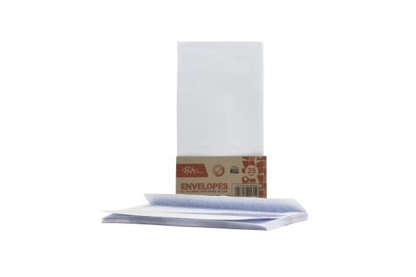PNA Self Seal Envelopes Opaque Dlb White Pack of 25