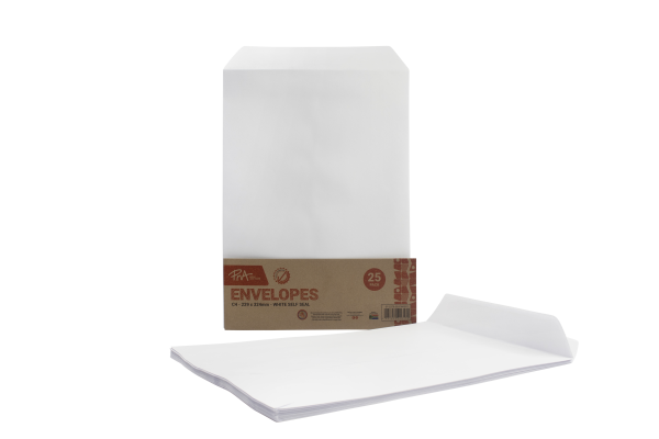 PNA Self Seal Envelopes White Pocket C4 Pack of 25