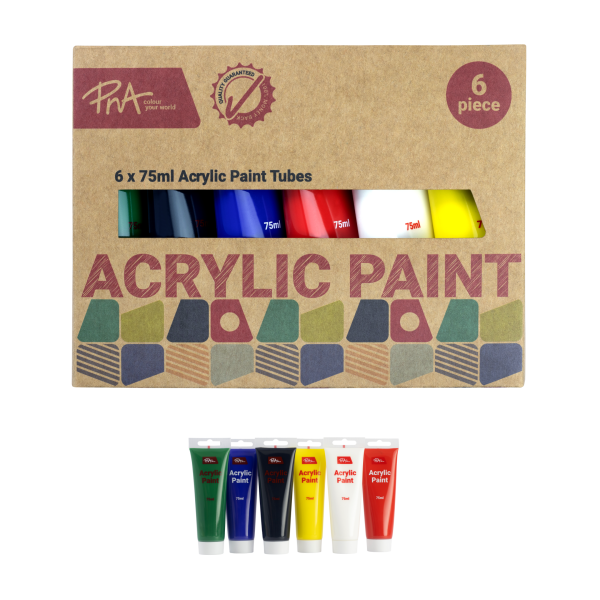 PNA Acrylic School Tubes 75ml Set of 6
