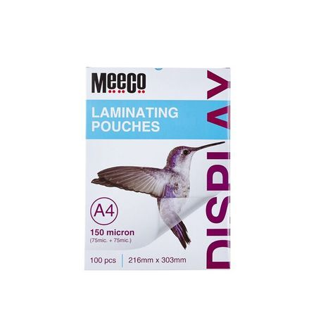 Meeco Laminating Pouches A4 Pack of 100 150mic
