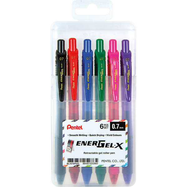 Pentel Energel-X Pens Wallet of 6