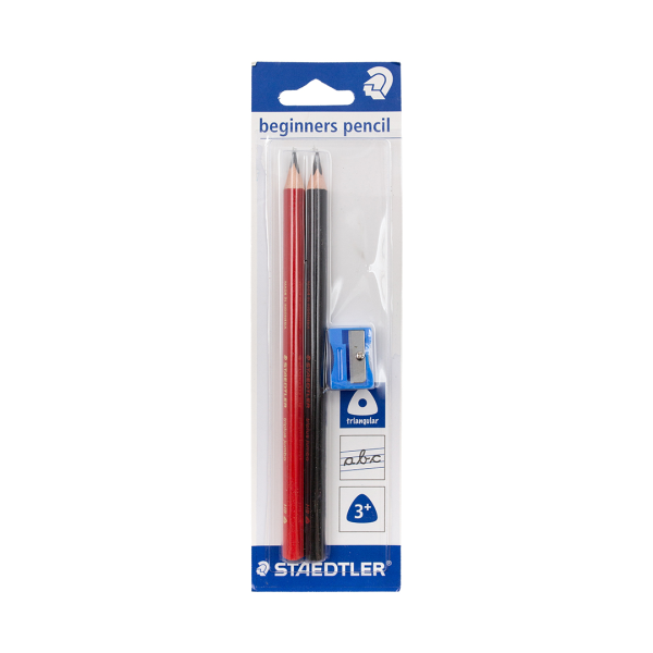 Staedtler Jumbo Learners Pencils HB Pack of 2 + Sharpener