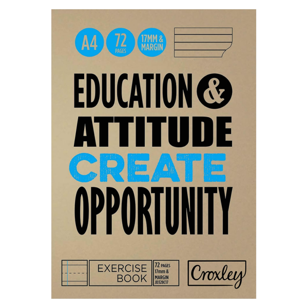 Croxley Exercise Book A4 72 Page 17mm R/M