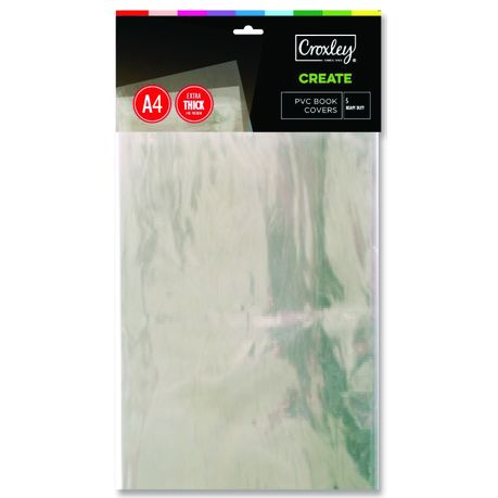 Croxley Create PVC Book Covers Clear Pack of 5