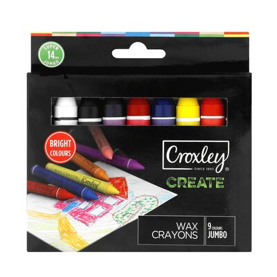 Croxley Create Jumbo Wax Crayons 14mm Set of 9