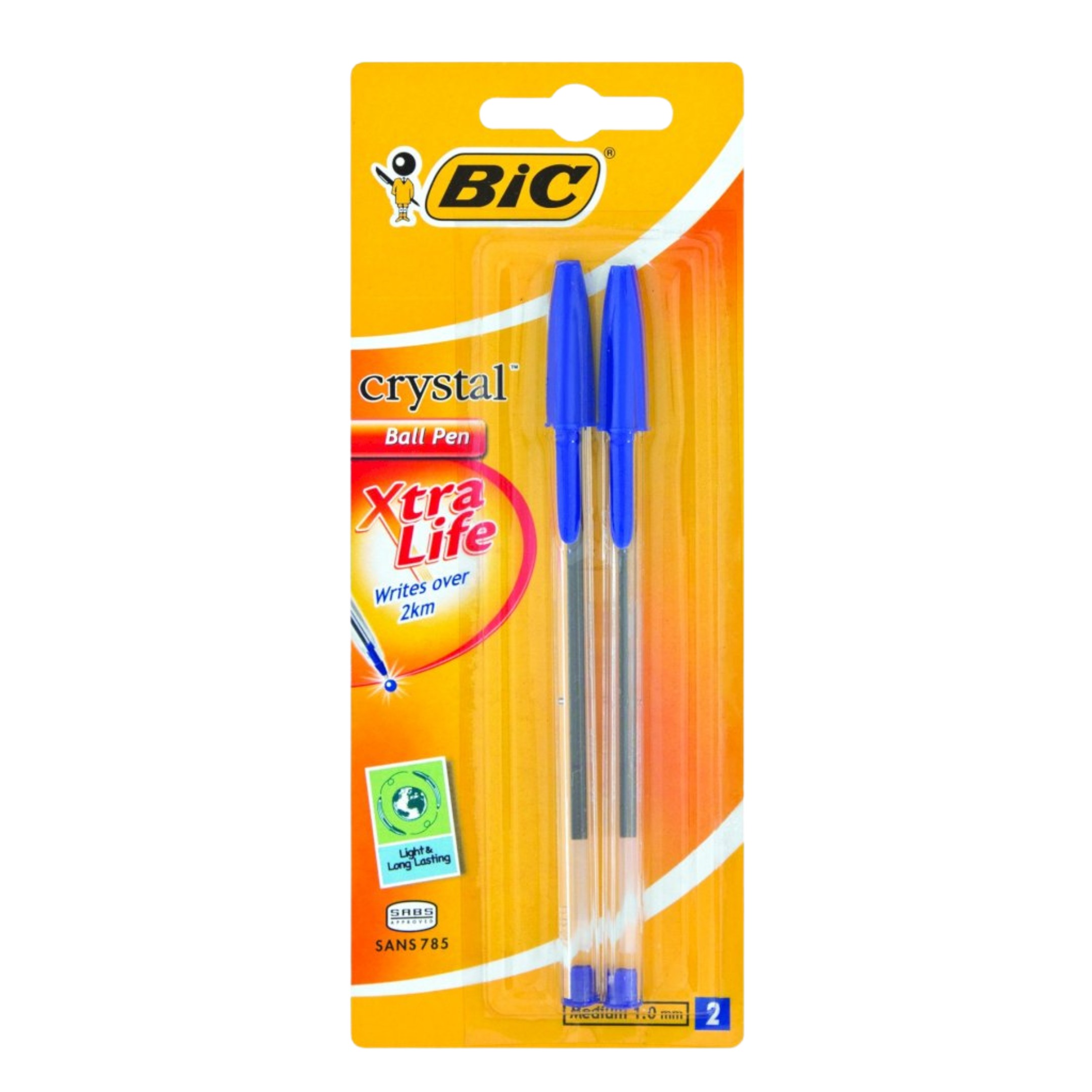 BIC Crystal Pen Xtra Life 2Up Blue 1,0mm