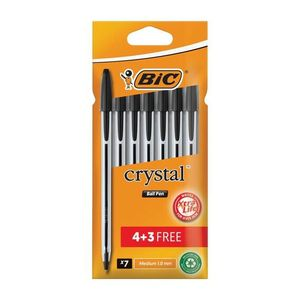 BIC Crystal Pen Meduim Black 1,0mm Pack of 4+3 Free