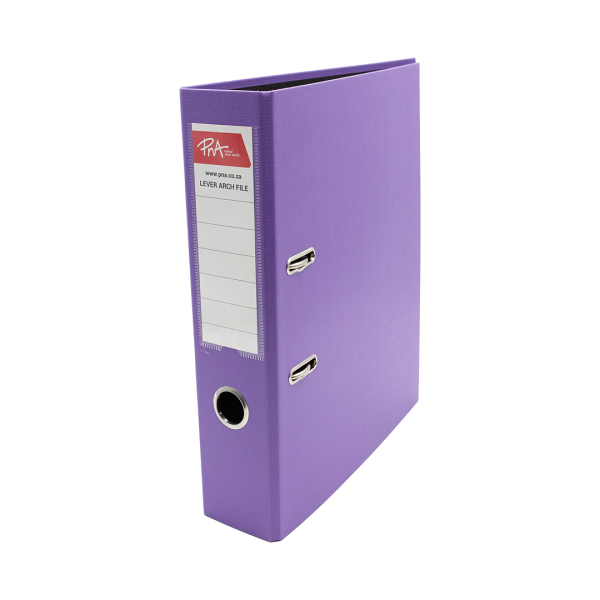 PNA Lever Arch File Alpha Violet A4 75mm PP