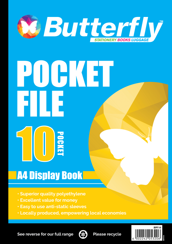 Butterfly Pocket File A4 10 Pocket