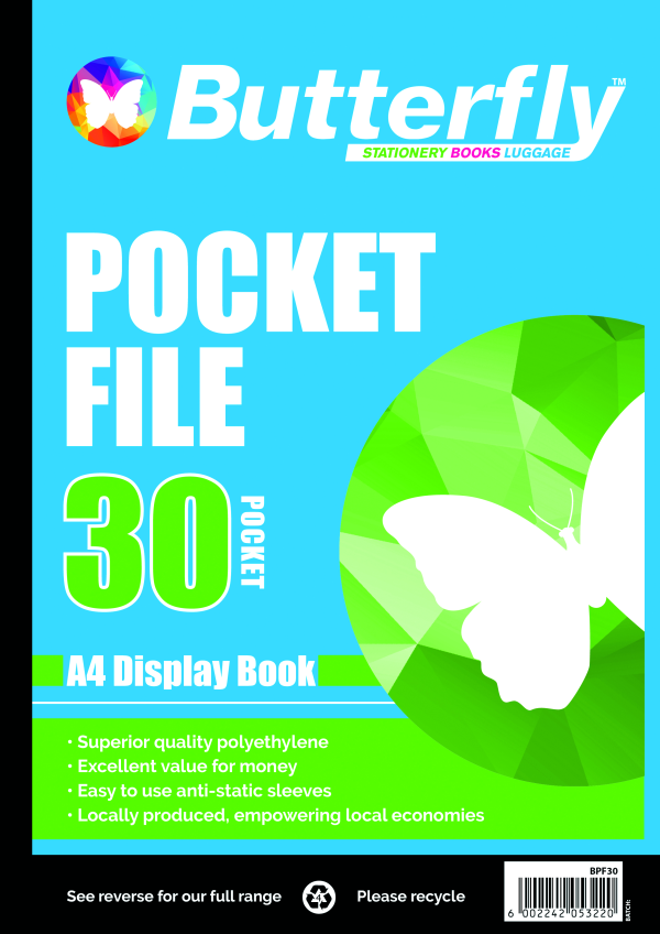 Butterfly Pocket File A4 30 Pocket