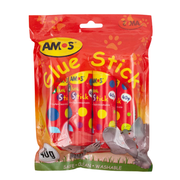 Amos Glue Stick 40g Pack of 4