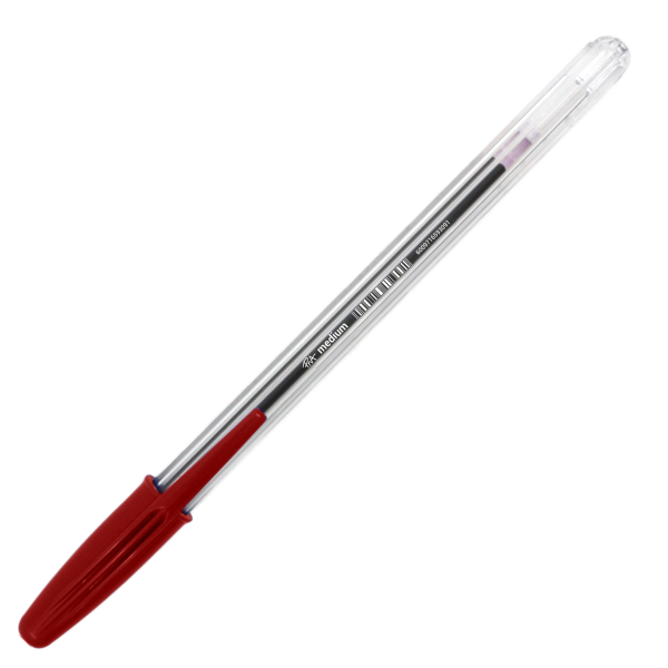 PNA Ballpen Medium Tip Clear Red