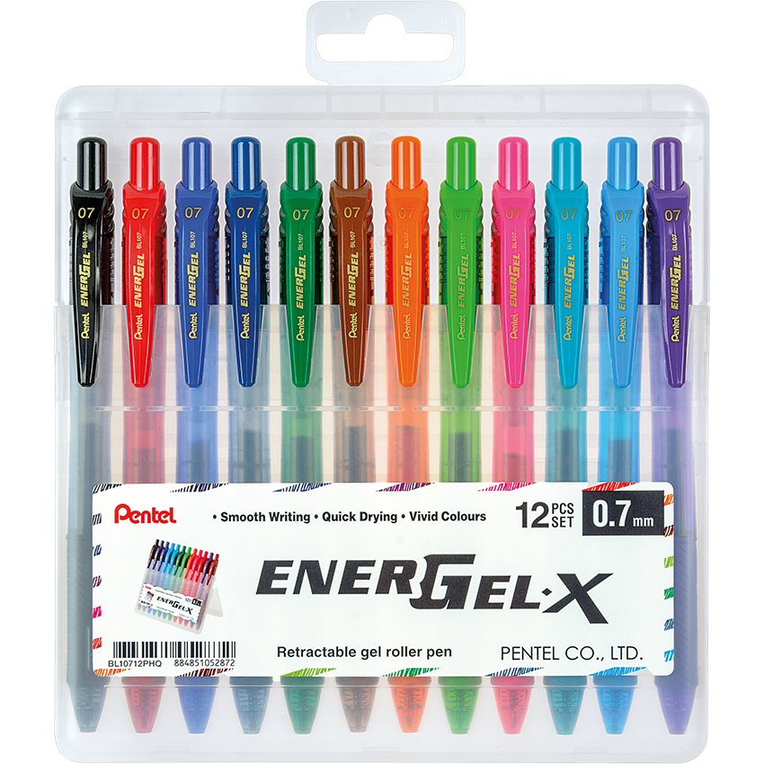 Pentel Energel-X Pens Wallet of 12