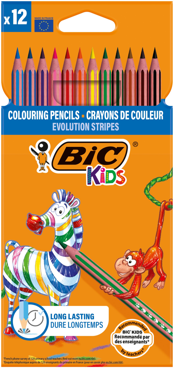 BIC Kids Evolution Colouring Pencils Stripes Set of 12