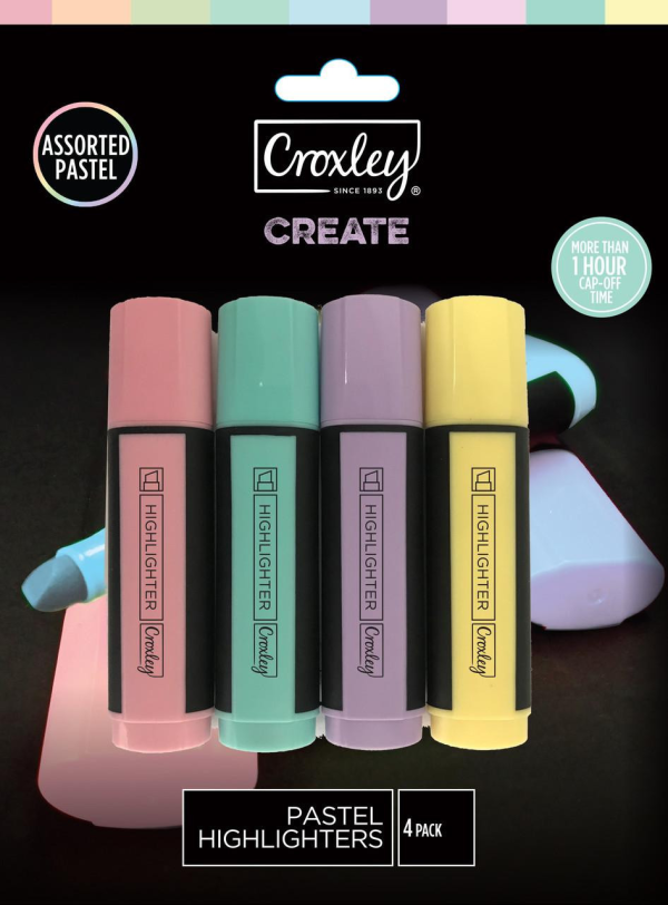 Croxley Create Highlighters Pastel Set of 4