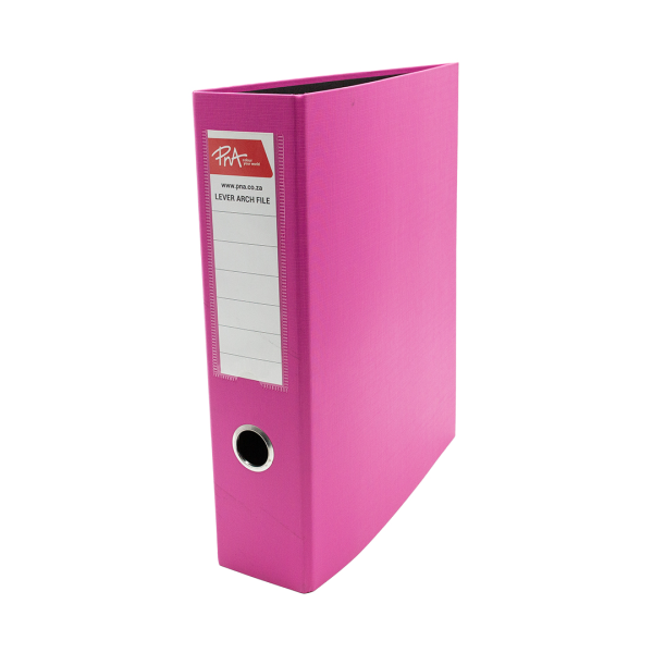 PNA Lever Arch File Alpha Pink A4 75mm PP