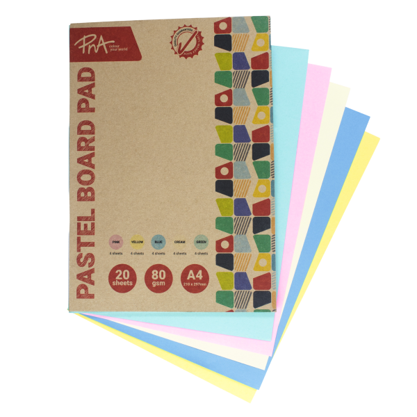 PNA Pastel Board Pads Assorted A4 20 Sheet