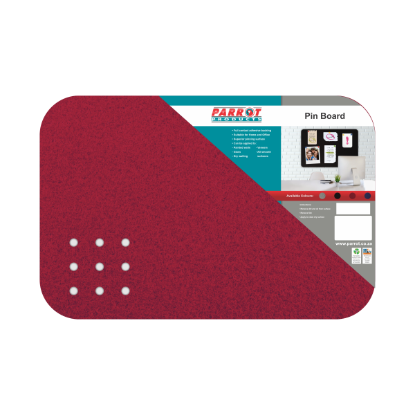 Parrot Pin Board Adhesive Red 600mmx450mm