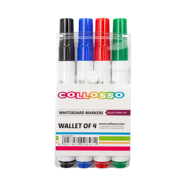 Collosso Whiteboard Markers Wallet of 4