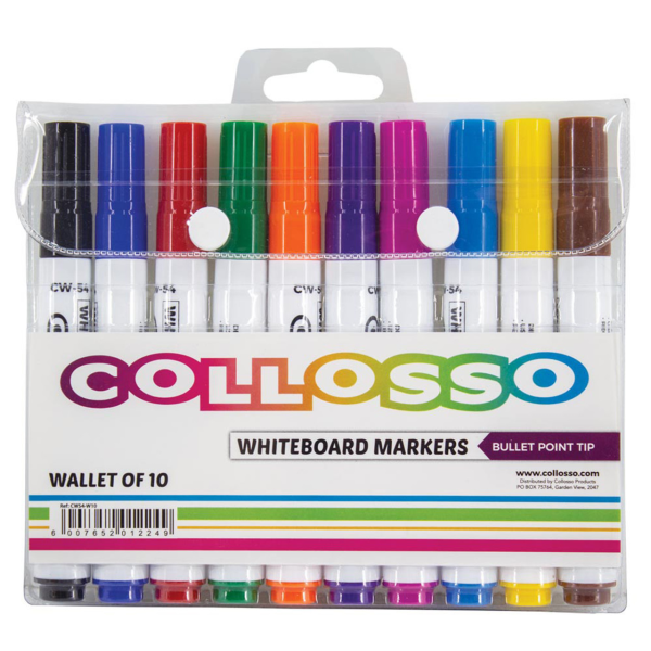 Collosso Whiteboard Markers Wallet of 10